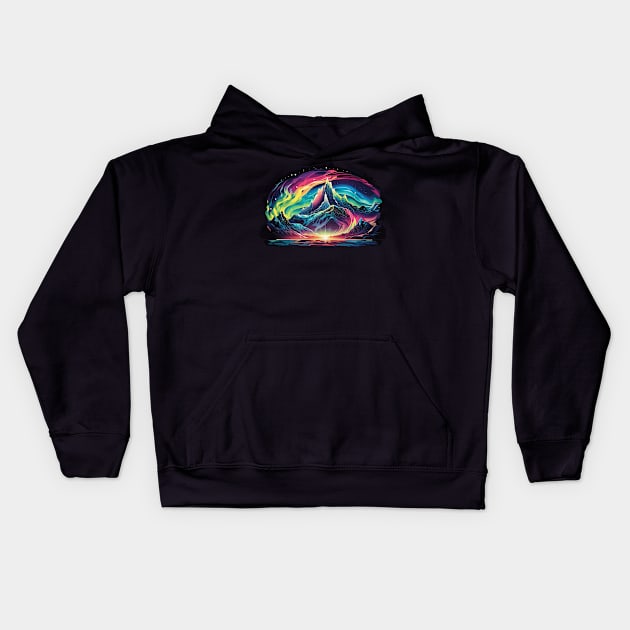 aurora borealis Kids Hoodie by vaporgraphic